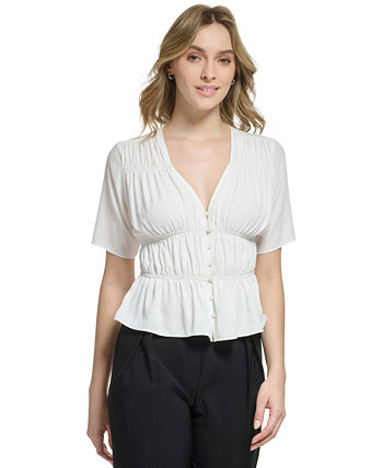 Женская блуза X-Fit с коротким рукавом и v-образным вырезом с баской Calvin Klein