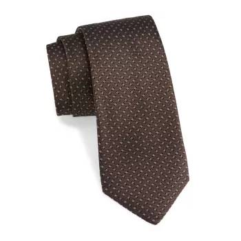 Шелковый галстук с микропринтом ISAIA