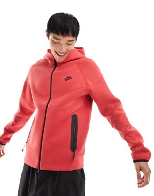 Мужской худи с молнией Nike Tech Fleece в красном цвете Nike