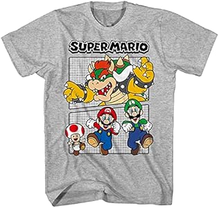 Nintendo Boys Super Mario Shirt - Mario, Luigi, Zelda, Kirby, and Donkey Kong Vintage Tee Nintendo