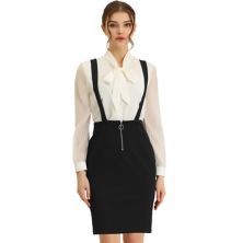 Женская офисная юбка-карандаш на молнии с высокой талией спереди ALLEGRA K