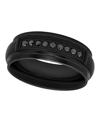 Мужское обручальное кольцо Macy's из нержавеющей стали с черным сертифицированным ромбовидным куполом C&C Jewelry