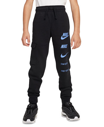 Спортивная одежда для больших детей Флисовые джоггеры-карго стандартного кроя с логотипом Nike