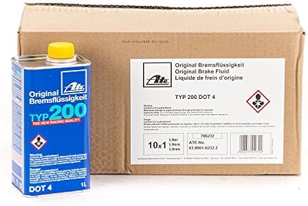 ATE 706202 Original TYP 200 DOT 4 Brake Fluid - 1 Liter, 6 Pack Ate