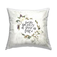 Stupell Home Decor Greatest Love Rustic Florals Throw Pillow Stupell Home Decor