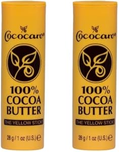 Cococare 100% Cocoa Butter Stick - All-Natural Cocoa Butter Emollient for Ultimate Skin Hydration & Protection - The Yellow Stick - (2 Pack) Cococare