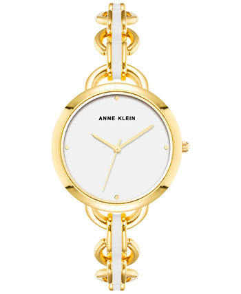 Женские часы-браслет с золотым оттенком и эмалью, 36 мм Anne Klein
