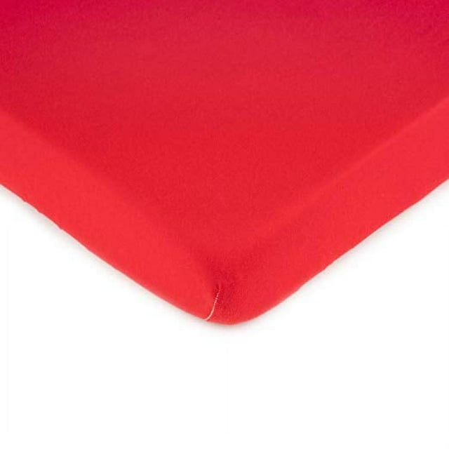 SheetWorld Fitted 100% Cotton Jersey Portable Mini Crib Sheet 24 x 38, Solid Red SheetWorld