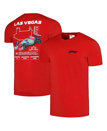 Мужская и женская красная футболка Formula 1 2023 Las Vegas Grand Prix Celebration Vegas Insomniac