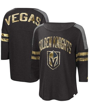 Женская черная футболка Vegas Golden Knights Highlight с рукавами 3/4 Starter