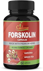 Organic Forskolin Supplements Capsules (Капсулы) 5000Mg with Turmeric Curcumin, Arjuna, Garcinia Cambogia, Green Tea - Support Energy Production, Immune System & Body Management Organic Cadane