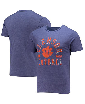 Men's Heathered Purple Clemson Tigers Football Focus Victory Falls Tri-Blend T-shirt League Collegiate Wear