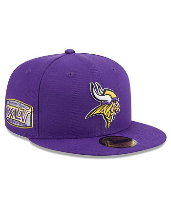 Мужская фиолетовая приталенная шляпа Minnesota Vikings с основной нашивкой 59FIFTY New Era