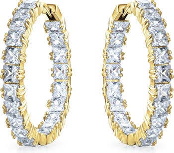 Princess Cut CZ Inside-Out Hoop Earrings Bling Jewelry