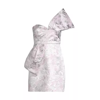 Мини-платье с жаккардовым бантом и цветочным принтом ONE33 SOCIAL