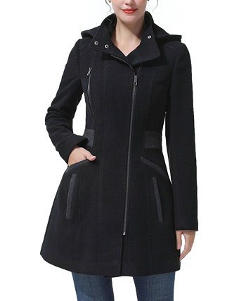 Женское шерстяное пальто с капюшоном Amy Colorblock Kimi + kai