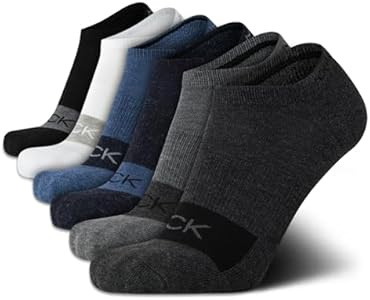 Calvin Klein Men's Low Cut Socks - 6 Pack Performance Cushion Comfort No Show Socks - Athletic Socks for Men (7-12) Calvin Klein