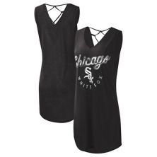 Женское пляжное платье G-III 4Her by Carl Banks Black Chicago White Sox Game Time Slub Beach с v-образным вырезом In The Style