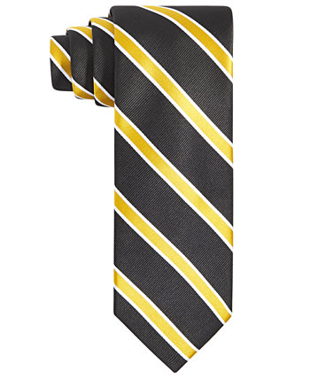 Men's Black & Gold Stripe Tie Tayion Collection