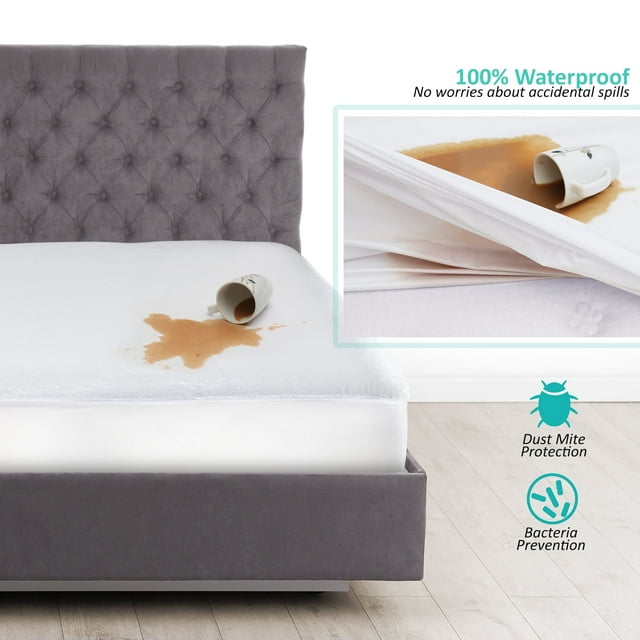 Nestl Waterproof Mattress Protector, Premium Mattress Pad, Mattress Cover Fits Mattresses Up to 21 inches, Full Nestl