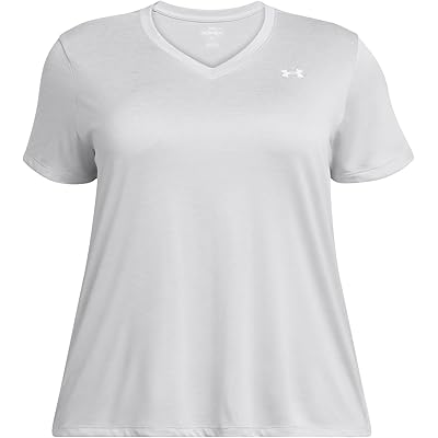 Футболка Under Armour Plus Size Tech из 100% полиэстера с коротким рукавом и V-образным вырезом Under Armour