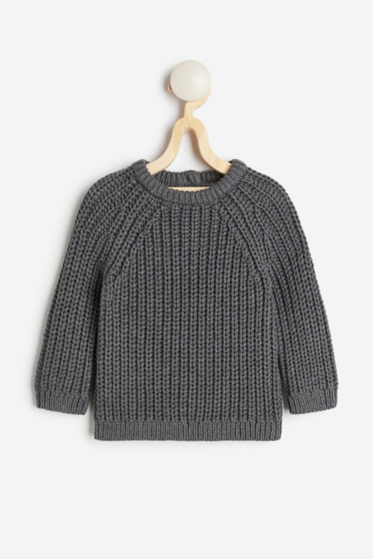 Хлопковый свитер вязки в рубчик H&M