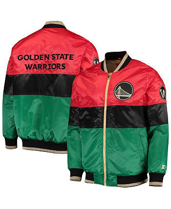 Мужская красно-черно-зеленая куртка Golden State Warriors Black History Month NBA 75th Anniversary с полной молнией Starter
