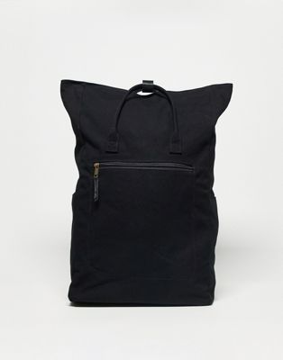 Черный холщовый рюкзак с отделением для ноутбука ASOS DESIGN ASOS DESIGN