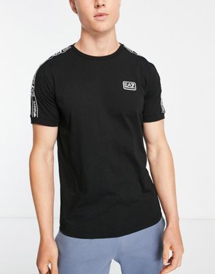 Черная футболка с логотипом Armani EA7 SUIT 1 EA7
