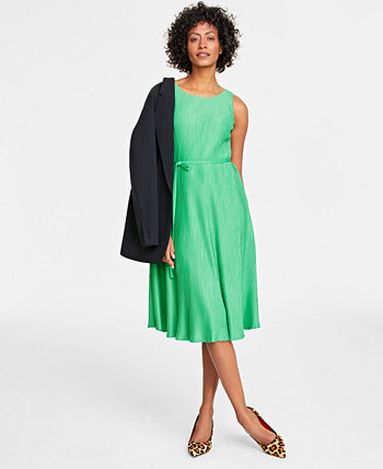 Женское плиссированное платье миди без рукавов с завязкой на талии, созданное для Macy's On 34th