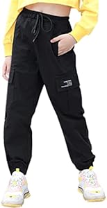 SANGTREE Girls & Womens Drawstring Cargo Jogger Pants,3 Years - Women 3XL Sangtree