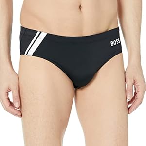 BOSS Men's Standard Side Logo Solid Swim Briefs Boss