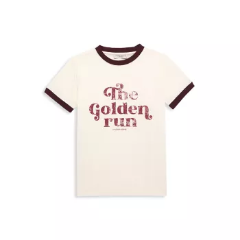 Маленький детский &amp; Детская футболка из хлопкового джерси Journey GOLDEN GOOSE