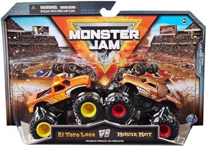 Игрушечные монстр-траки El Toro Loco и Monster Mutt, масштаб 1:64, 2 штуки, для детей от 3 лет Monster Jam