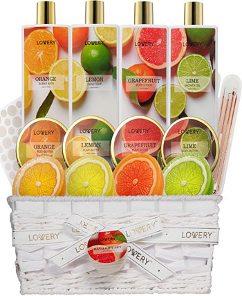 Подарочный набор для ухода за телом и ванной, домашний спа-набор с запахом лимона, апельсина, грейпфрута и лайма, расслабляющий подарок для снятия стресса, 19 предметов Lovery