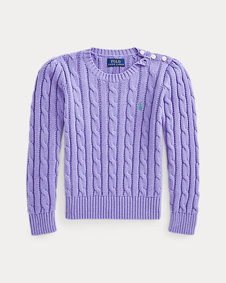 Хлопковый свитер кабельной вязки Ralph Lauren