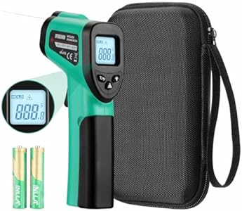 Infrared Thermometer Gun for Cooking, OnniOne Laser Thermometer Gun for Blackstone Pizza Oven, -58℉~1022℉ Non Contact Temperature Gun with Carrying Storage Case, LCD Backlit (NOT for Human) OnniOne