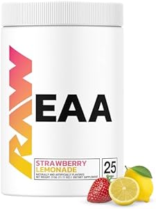 RAW EAA Amino Acids Powder, Island Slushie (25 Servings) - Pre Workout Amino Energy Powder for Strength, Endurance, Recovery & Lean Muscle Growth - BCAA Amino Acids Supplement for Men & Women RAW