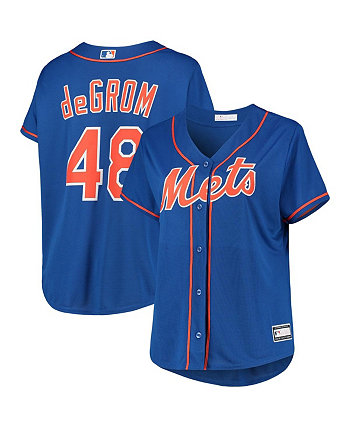 Женское джерси Jacob deGrom Royal New York Mets большого размера, копия игрока Profile