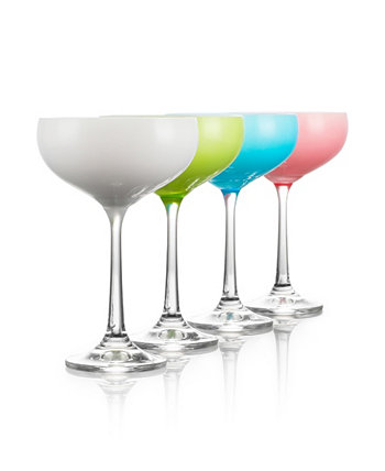 Бокалы для коктейлей Mini Coupe емкостью 5,8 унции, набор из 4 стеклянных чашек Table 12