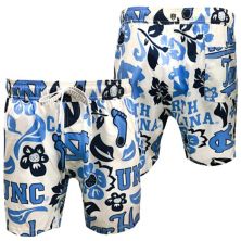 Youth Wes & Willy White North Carolina Tar Heels Allover Print Vault Tech Swim Trunks Wes & Willy