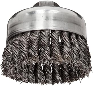 Weiler 12206 4" Single Row Knot Wire Cup Brush, .023" Steel Fill, 5/8"-11 UNC Nut, Made in the USA Weiler