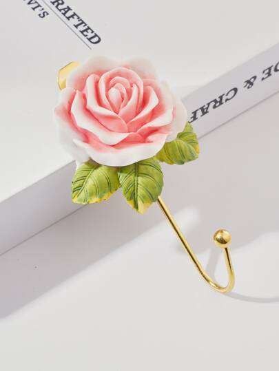 1шт настенный крючок в форме розы SHEIN