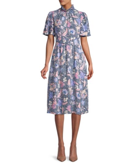 Платье миди трапециевидной формы с цветочным принтом Julia Jordan