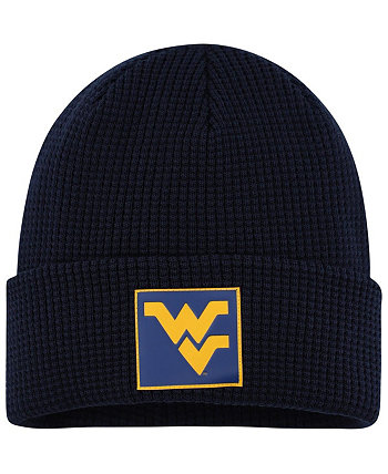 Мужская темно-синяя вязаная шапка West Virginia Mountaineers Gridiron с манжетами Columbia