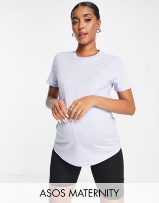 ASOS DESIGN Maternity ultimate t-shirt with crew neck in organic cotton blend in baby blue ASOS Maternity - Nursing