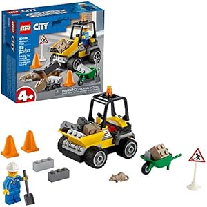 LEGO City Roadwork Truck 60284 Toy Building Kit; Cool Roadworks Construction Set for Kids, New 2021 (58 Pieces) Lego