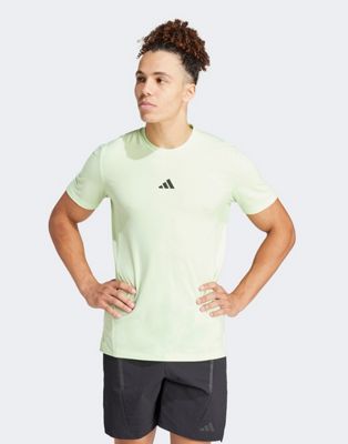 adidas Performance D4T t-shirt with small chest logo in light green Adidas