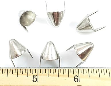 Nailheads Spots Studs 2 Prong Round Cone-Shaped 1/2"; Steel with Nickel Finish; 100 Pcs Dangerous Threads