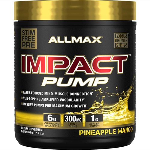 ALLMAX Nutrition Impact™Pump Предтренировочный комплекс с ананасом и манго — 30 порций ALLMAX